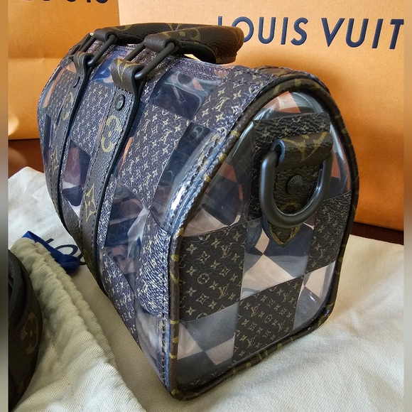 Louis Vuitton Keepall Bandouliere 25 Bag Monogram Chess Coated Canvas - Picture 6 of 16